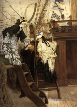 Embarquement à bord du yacht James Jacques Joseph Tissot Peinture à l'huile
